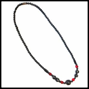 NWOT- Hematite black and red beaded necklace